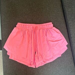 Pink flowy athletic shorts, size small